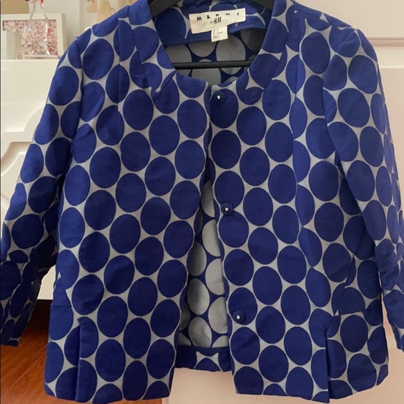Marni HM Blue Silver Polka Dot Jacket Blazer Small - Picture 4 of 4